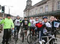 Cyclists arrive in Aber after gruelling charity ride