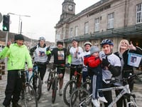 Cyclists arrive in Aber after gruelling charity ride