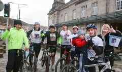 Cyclists arrive in Aber after gruelling charity ride