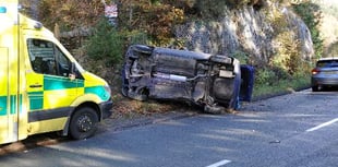 Man hospitalised after Pennal crash