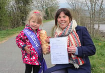 Three-year-old helps tidy up town