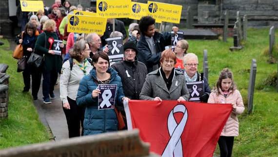 Mach marchers call for end to domestic abuse | cambrian-news.co.uk