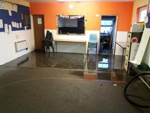 Scouts call for help after storm waters flood hall
