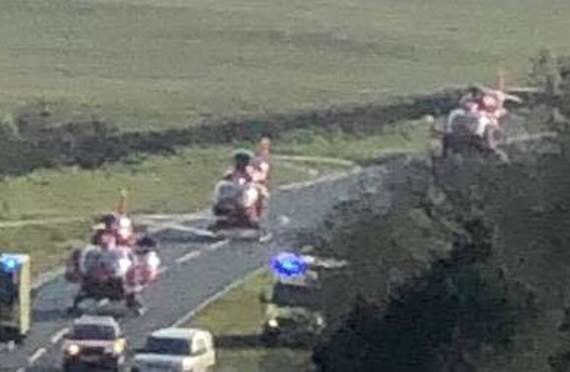 Four in hospital with serious injuries after two-vehicle crash