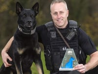 Police dog who found missing woman and baby receives national award