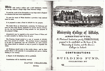 Early university pamphlet for funding