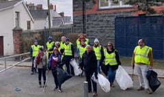 Rotarians roll up their sleeves to clean up town