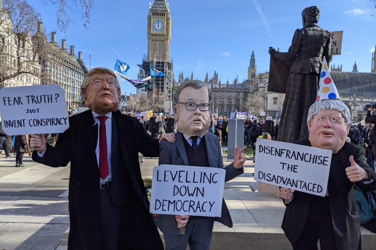 Activists join ‘sinister’ elections bill protest