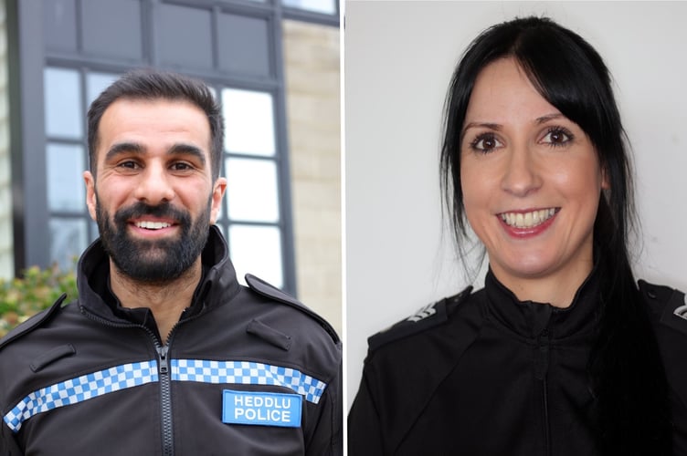 Pc Ian Chattun (left) and Sgt Katy Evans have been nominated for a national hero award after saving the life of a woman in 2019