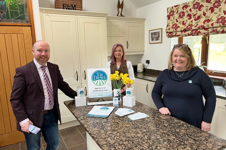 Mabon ap Gwynfor MS, Liz Saville Roberts MP and Llinos Angharad Owen, Tir Dewi Promotions and Fundraising Officer for north Wales.       