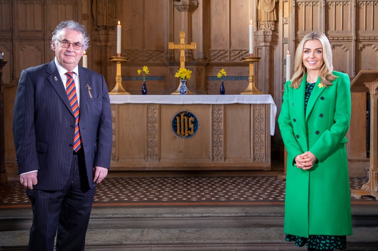 Professor Medwin Hughes, DL, Vice-Chancellor Kathryn Jenkins