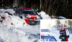 Setback for Elfyn Evans after high-speed spin at Rally Sweden