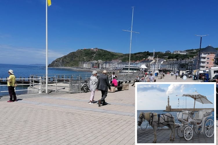 Horses on promenade Aberystwyth