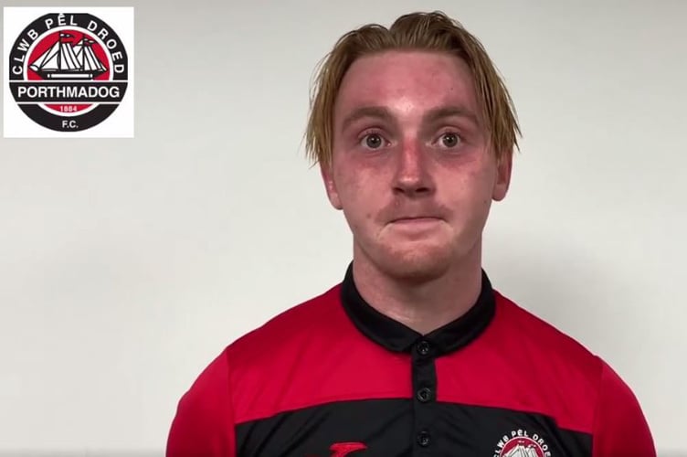 Rhys Alun netted a brace at Brickfield in Porthmadog’s last game
