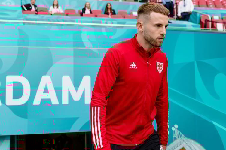 AMSTERDAM, HOLLAND - 26 JUNE 2021:  Wales' Rhys Norrington-Davies during the last 16 fixture of the 2020 UEFA European Football Championship Tournament between Wales & Denmark at the Johan Cruyff Arena, Amsterdam, Holland, 26th of June 2021. (Pic by John Smith/FAW)