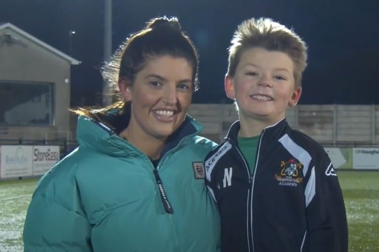 Footballer and mother-of-three Jessica Baker lost around 30 percent of her own blood during the birth of her son, Connor, seven years ago