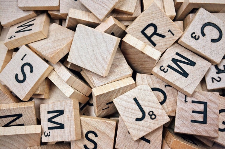 Scrabble letters for word games.