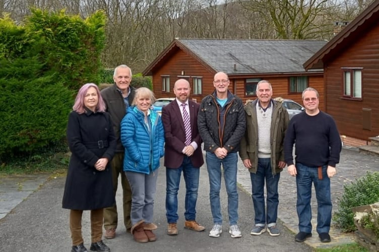 Brithdir residents, pictured with MP, Liz Saville Roberts, and MS, Mabon ap Gwynfor