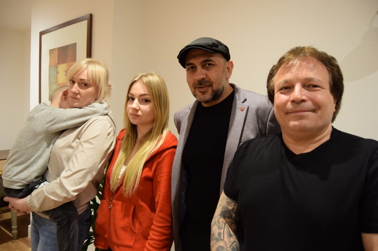 Lev, Olena and Olena Vasylchenko have been hosted by Ahmet Acikel of the Home Cafe in Aberystwyth, while Oheh Krawec helps with translation for the Ukrainian family