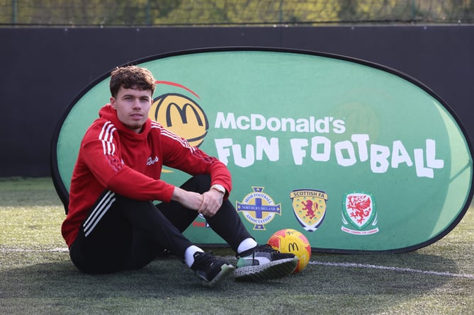 Neco Williams, who has family links with Porthmadog, at a McDonald’s Fun Football session