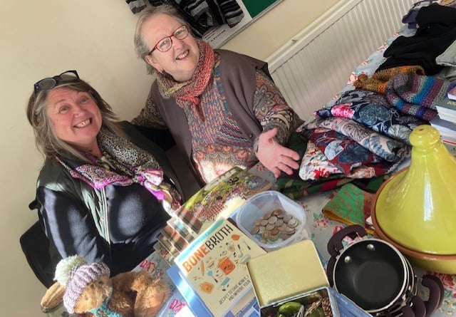 Pat Parry (left) and Pauline Fromling  (right) at the coffee morning