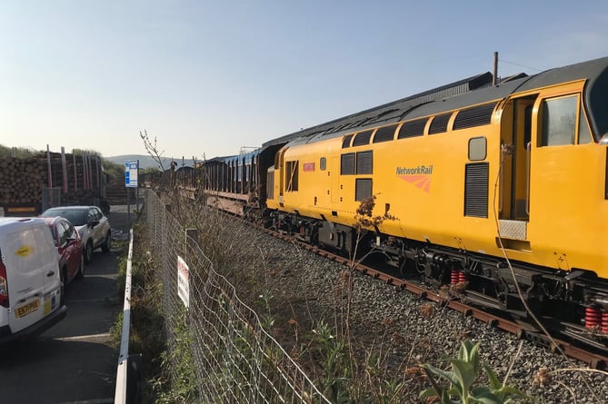 A freight train left Aberystwyth train station, on Saturday, 30 April, for the first time since 2005. Credit: Ceredig Davies