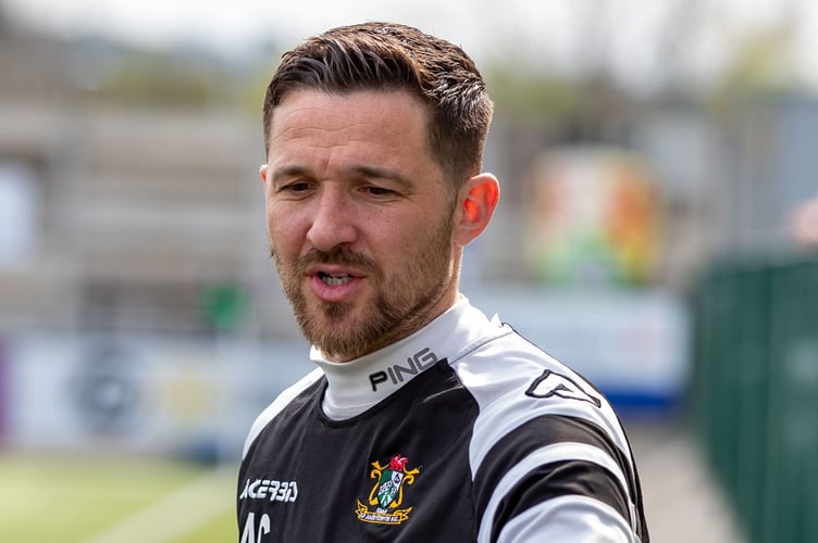 Antonio Cobisiero Manager of Aberystwyth Town. JD Cymru Premier match between  Aberystwyth Town vs Connahs Quay Nomads at Park Avenue Stadium on 23 April 2022      Score 1-1      
© Colin Ewart/pitchsideimages   2022
