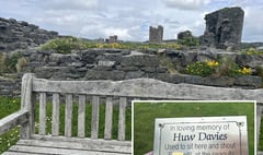Memorial plaque on castle bench removed