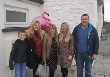 Eira with her family: Keith, Gwenllian, Elen, and Sion