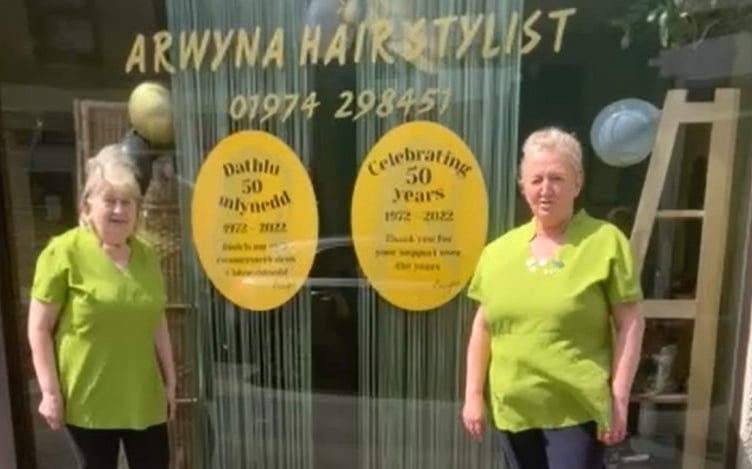 Arwyna’s Hairdresser Salon is celebrating 50 years in Tregaron this month