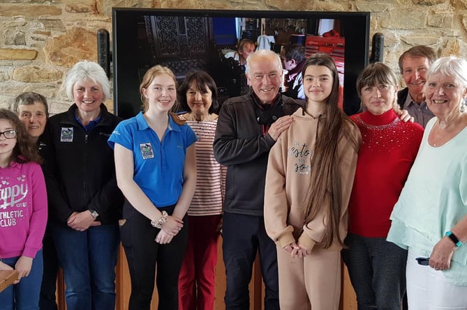 Gareth Roberts (centre) with Albina, and Nataliia, also known as Natasha who recently returned from the Ukraine, joined some of the guests at the recent Ysgwrn Saturday Coffee Morning in Trawsfynydd. In the picture also are Meryl Roberts and Elain Iorwerth, members of the Ysgwrn staff team, both wearing their Snowdonia National Park insignia