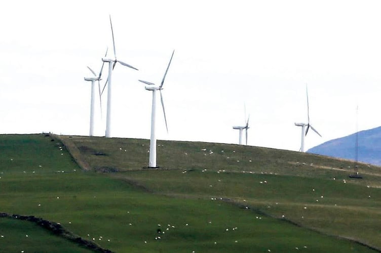 Photo Code 15DPJ15OCT133 Photo Arwyn Parry Jones 15October15 Ref Simon; Wind Farm at Bont Goch near Talybont.