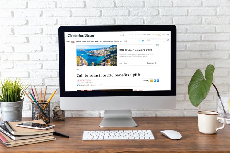 Cambrian News website desktop