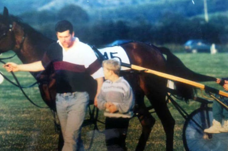 Gareth Wyn Dowse with his father Gareth Snr and little brother Philip in the Tregaron winner’s circle with champion Extra Spring back in 1993