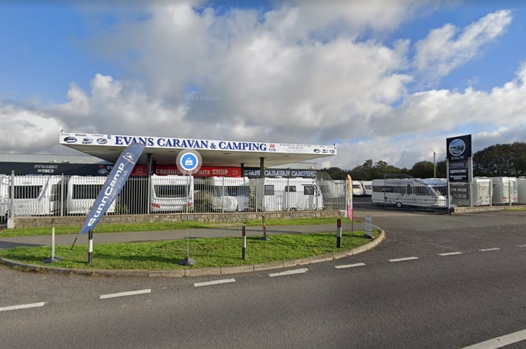 One of Evans Caravans’ two sites in Gwynedd, on the A497 in Chwilog