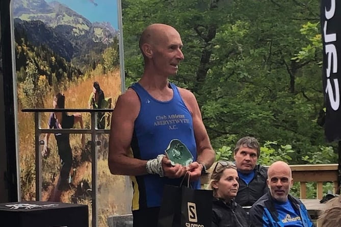 Dave Powell won his v60 category in the marathon at Coed y Brenin 2022