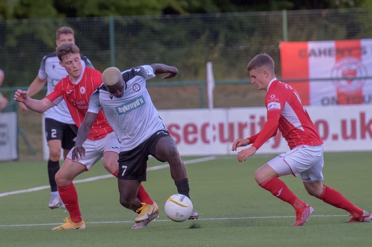 OSWESTRY, ENGLAND 07 July 2022: UEFA Europa Conference League First qualifying round fixture between Bala Town & Sligo Rovers, Park Hall, Oswestry, England, 7 July. (Pic By Will Cheshire/FAW)