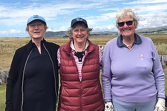 Aberdyfi Golf Winners Dawn Cannon , Nicky McMullen and Anna Davies LADY CAPTAINS DAY 2022