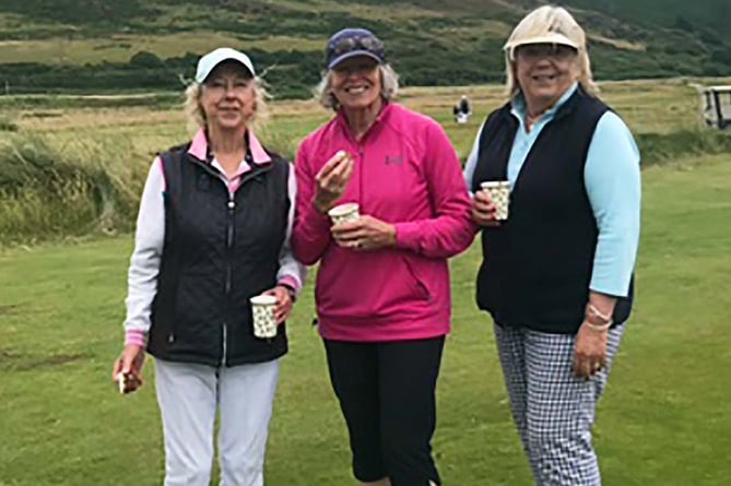 Third were Linda Alcock,  Caroline Temple Cox and Diane Osborne Aberdyfi Golf club lady captains day 2022