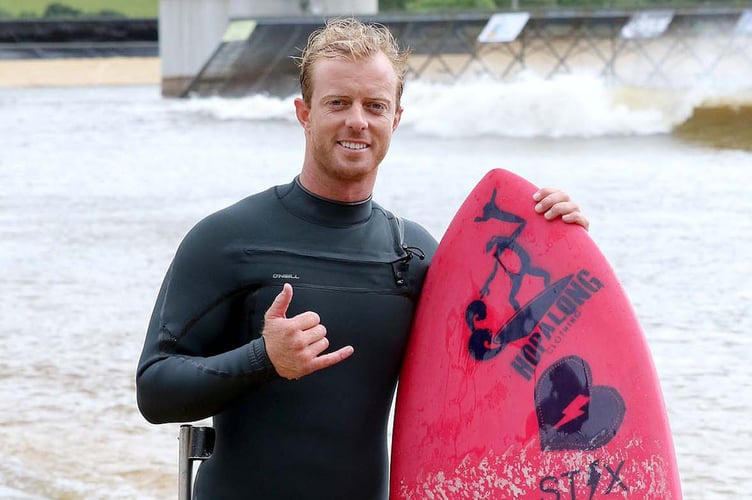Llywelyn Williams won the kneeling category at the Welsh Adaptive Surfing Championships; 2022