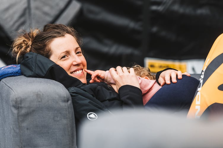 Rachel Atherton with baby Arna 2022