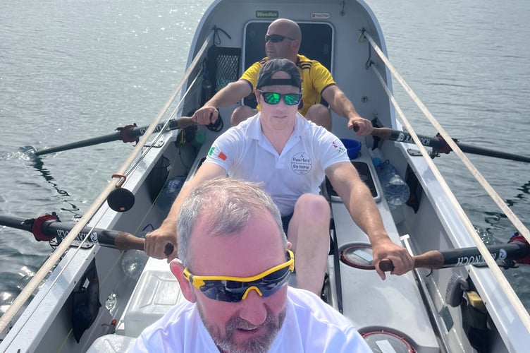 Transatlantic rowers in Aberystwyth