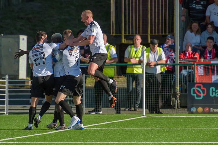 OSWESTRY, ENGLAND 07 July 2022: UEFA Europa Conference League First qualifying round fixture between Bala Town & Sligo Rovers, Park Hall, Oswestry, England, 7 July. (Pic By Will Cheshire/FAW)