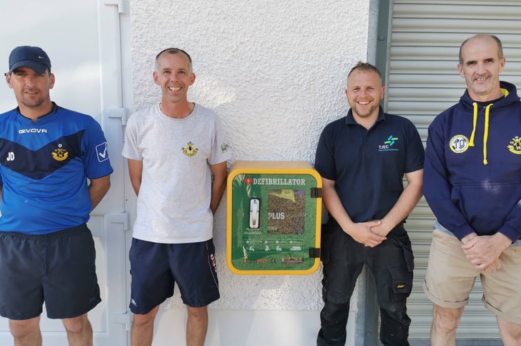 The new life-saving equipment at the Playing Fields, Felinfach