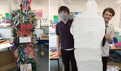 Students inspired by knife angel