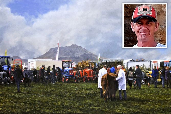 Russ Chester, who is pictured inset, paints scenes rooted in his experiences in Wales