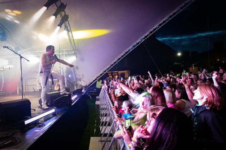 The crowd at Cardigan Castle. Photo: Jennie Caldwell