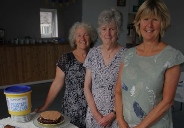 Three of the volunteers, Cath Ward, Myra Dods and Ros Goff, who helped at the coffee morning fundraiser