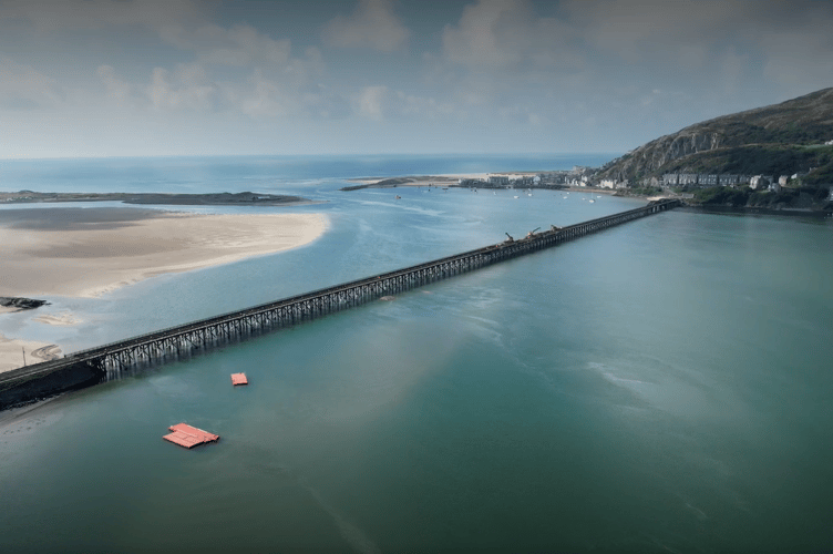 Barmouth drone shot Network Rail
