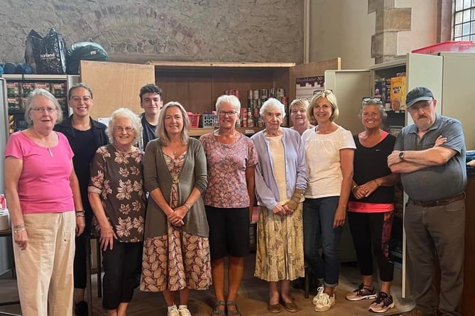 Liz Saville Roberts MP with volunteers at the Pwllheli Foodbank at St Peter’s Church